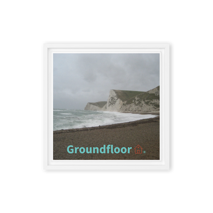 Waves and Sand Framed canvas with Groundfloor with House Logo