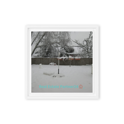 Winter Wonderland Framed canvas with realestatepartner24 with house Logo