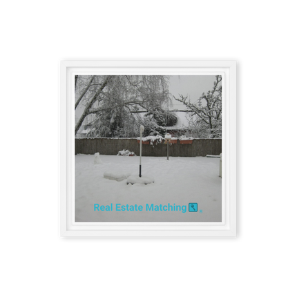 Winter Wonderland Framed canvas with realestatematching with key Logo