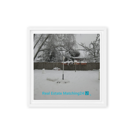 Winter Wonderland Framed canvas with realestatematching24 with key Logo
