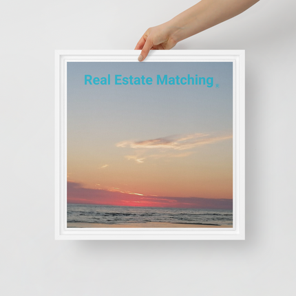 Sunset Sinari Framed canvas with Real Estate Matching Logo