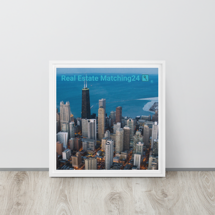 Beutiful Sinari Framed canvas with Real Estate Matching24 Logo