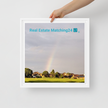 The Rainbow Sinari Framed canvas with Real Estate Matching24 Logo