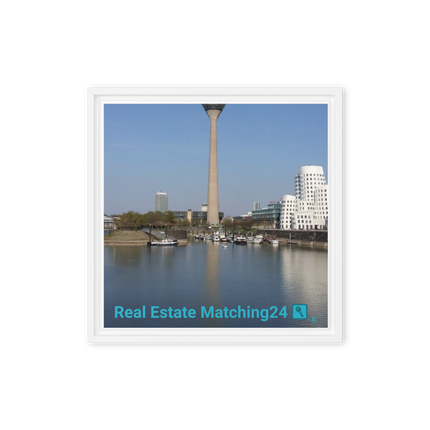 Lovely Sinari Framed canvas with Real Estate Matching24 Logo