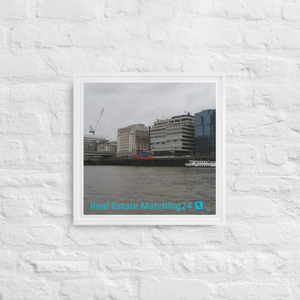 Beautiful Place Framed canvas with Real Estate Matching24 Logo