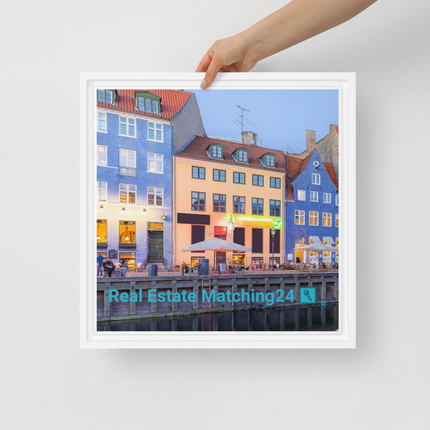 Nyhavn Framed canvas with Real Estate Matching24 Logo