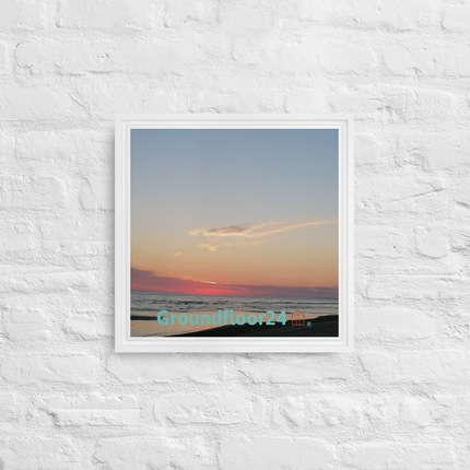 Sunset Sinari Framed canvas with Groundfloor24 Logo