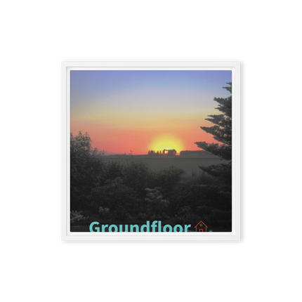 Beautiful Sunset Sinari Framed canvas with Groundfloor with House Logo