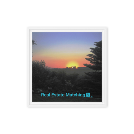 Beautiful Sunset Sinari Framed canvas with realestatematching with key Logo