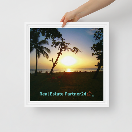 Beautiful Sea View Framed canvas with realestatepartner24 with house Logo