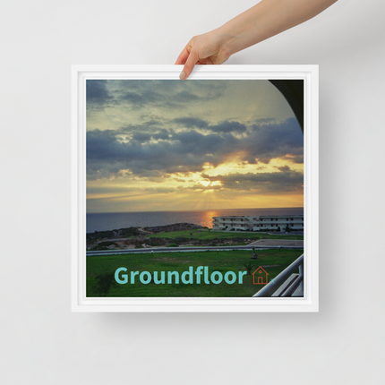Natural View Framed canvas with Groundfloor with House Logo