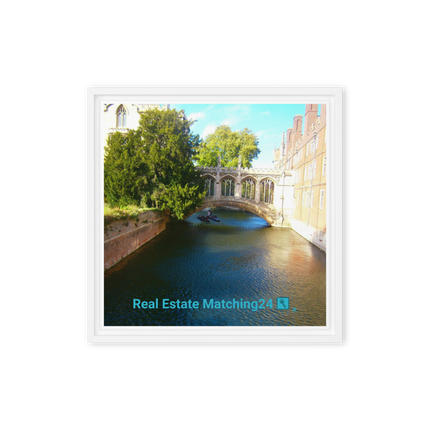 Beautiful Canel Framed canvas with realestatematching24 with key Logo