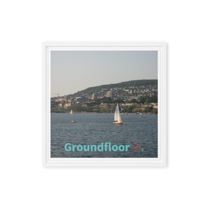 Beautiful River & Hills Sinari Framed canvas with Groundfloor with House Logo