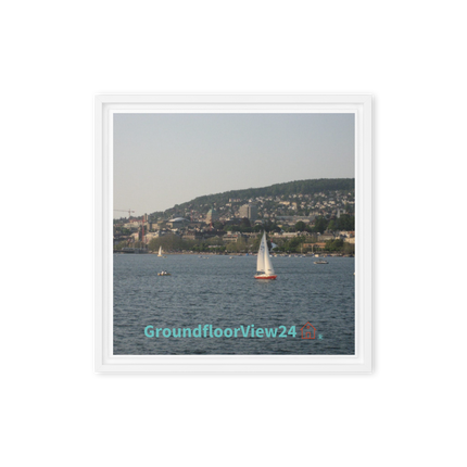 Beautiful River & Hills Sinari Framed canvas with groundfloorview24 with House Logo
