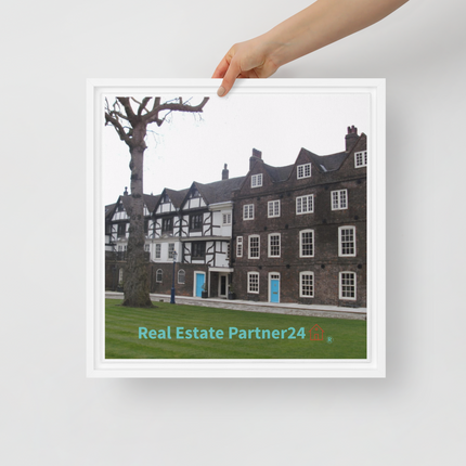Beautiful Palace Framed canvas with realestatepartner24 with house Logo