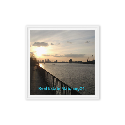 Awesome River View Framed canvas with realestatematching24 without key Logo