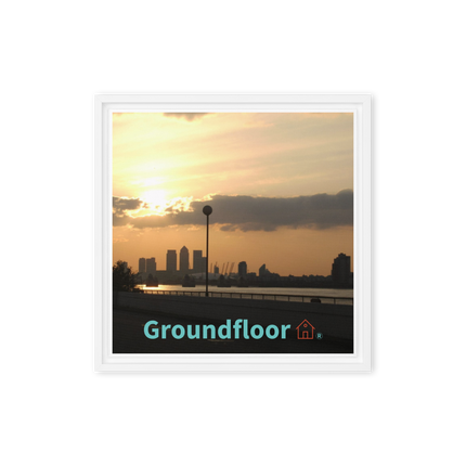 Majestic Sunset Framed canvas with Groundfloor with House Logo