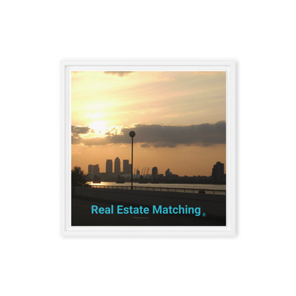 Majestic Sunset Framed canvas with realestatematching without key Logo