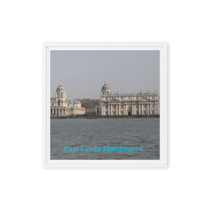 Riverside Beauty Framed canvas with realestatematching24 without key Logo