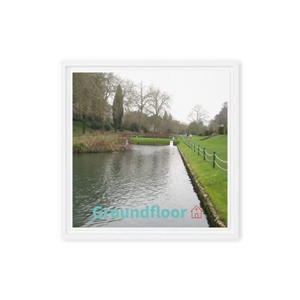 Lakeside Beauty Framed canvas with Groundfloor with House Logo