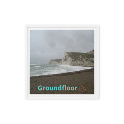 Waves and Sand Framed canvas with Groundfloor with House Logo