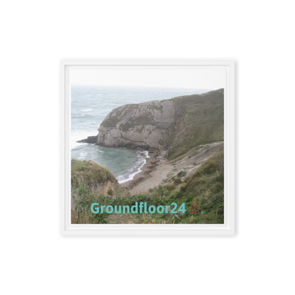 Sea & Hills Framed canvas with Groundfloor24 with House Logo