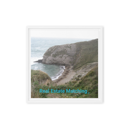 Sea & Hills Framed canvas with realestatematching without key Logo