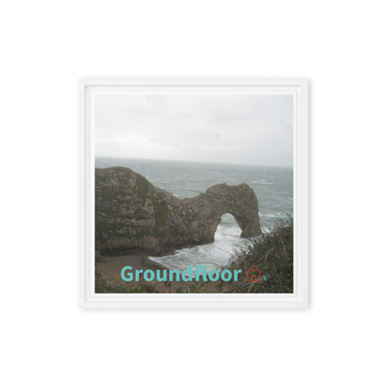 Coastal Escape Framed canvas with Groundfloor with House Logo
