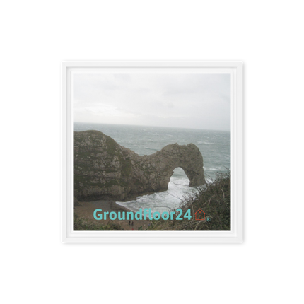 Coastal Escape Framed canvas with Groundfloor24 with House Logo