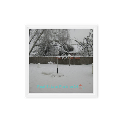 Winter Wonderland Framed canvas with realestatepartner24 with house Logo