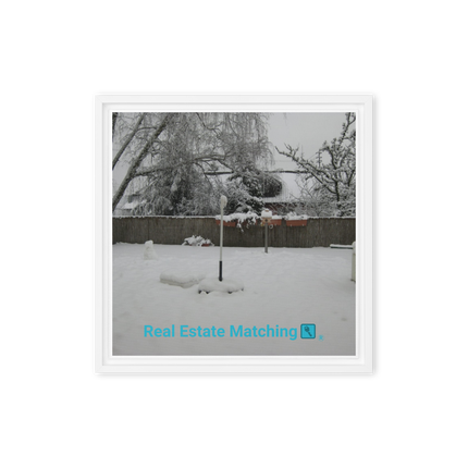 Winter Wonderland Framed canvas with realestatematching with key Logo