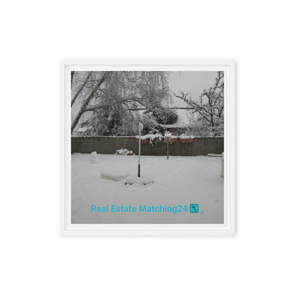 Winter Wonderland Framed canvas with realestatematching24 with key Logo