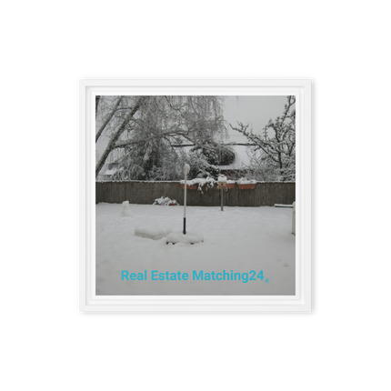 Winter Wonderland Framed canvas with realestatematching24 without key Logo