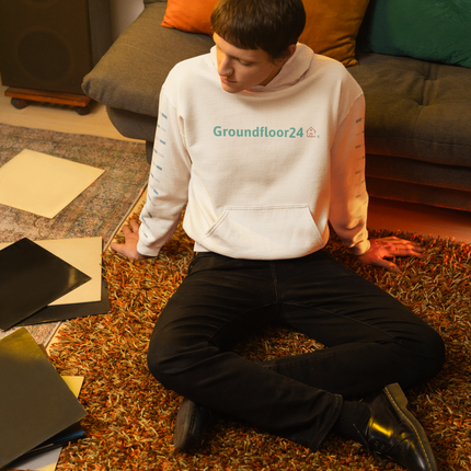 Unisex essential eco hoodie with Groundfloor24 Logo