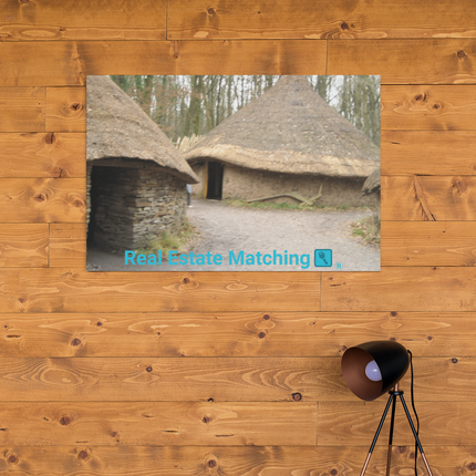 Village Charm Thin canvas with realestatematching with key Logo