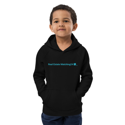 Kids eco hoodie with Real Estate Matching24 Logo