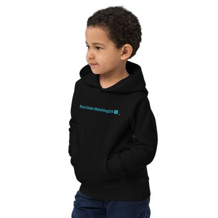 Kids eco hoodie with Real Estate Matching24 Logo
