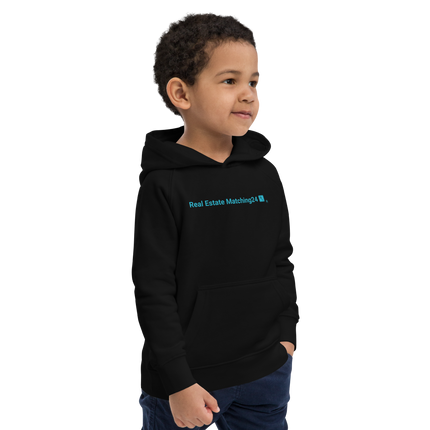 Kids eco hoodie with Real Estate Matching24 Logo