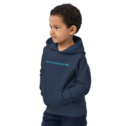 Kids eco hoodie with Real Estate Matching24 Logo