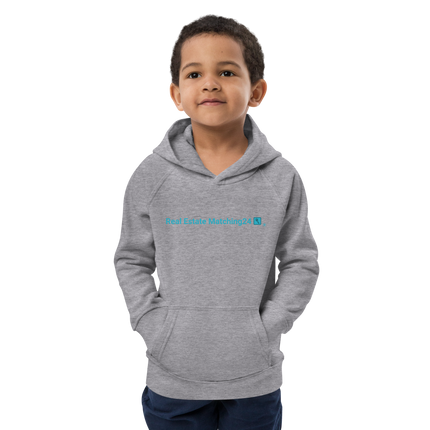 Kids eco hoodie with Real Estate Matching24 Logo
