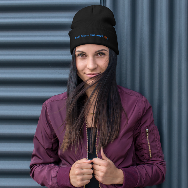 Embroidered Beanie Real Estate Partner24 with Logo.