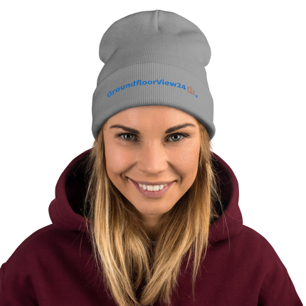 Embroidered Beanie GroundfloorView24 with Logo.