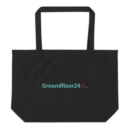 Large organic tote bag with Groundfloor24 Logo