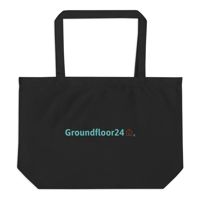 Large organic tote bag with Groundfloor24 Logo