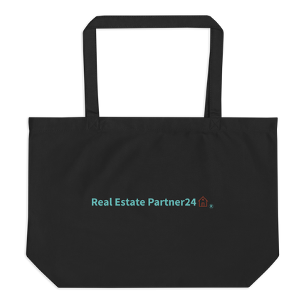 Large organic tote bag with Real Estate Partner24 Logo