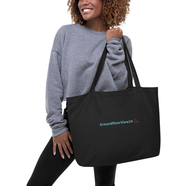 Large organic tote bag Groundfloorview24 with House