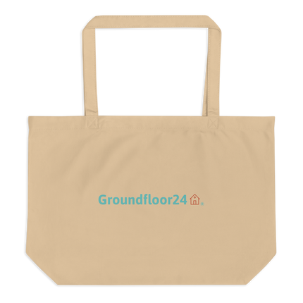 Large organic tote bag with Groundfloor24 Logo