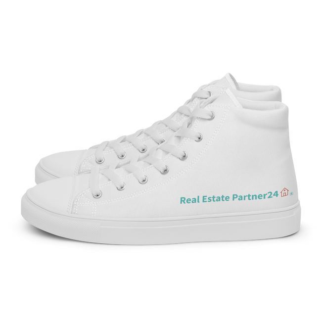 Men’s high top canvas shoes with Real Estate Partner24 Logo