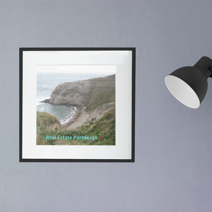 Sea & Hills Canvas with realestatepartner24 with house Logo