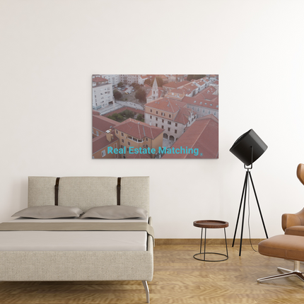 Roof Sunset View Framed poster with realestatematching without key Logo